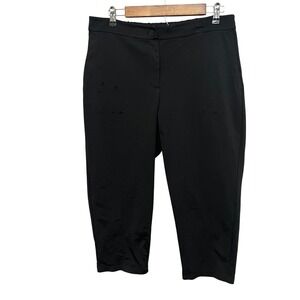 Eileen Fisher Black Knit Cropped Pants Medium Womens Career Casual Modern‎
